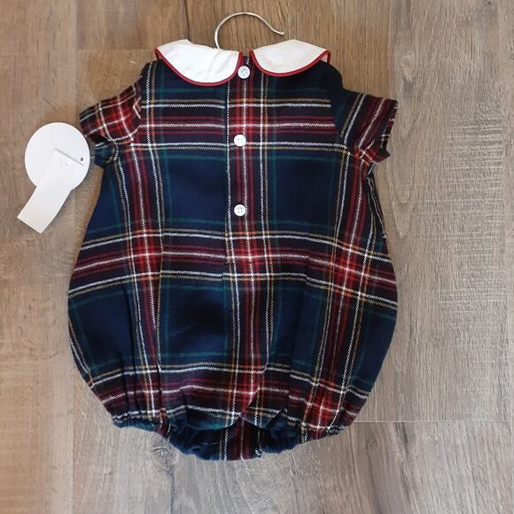 Edgehill Collection Infant Girls Tartan Plaid Romper 9 mth NEW Christmas Holiday - Picture 2 of 4